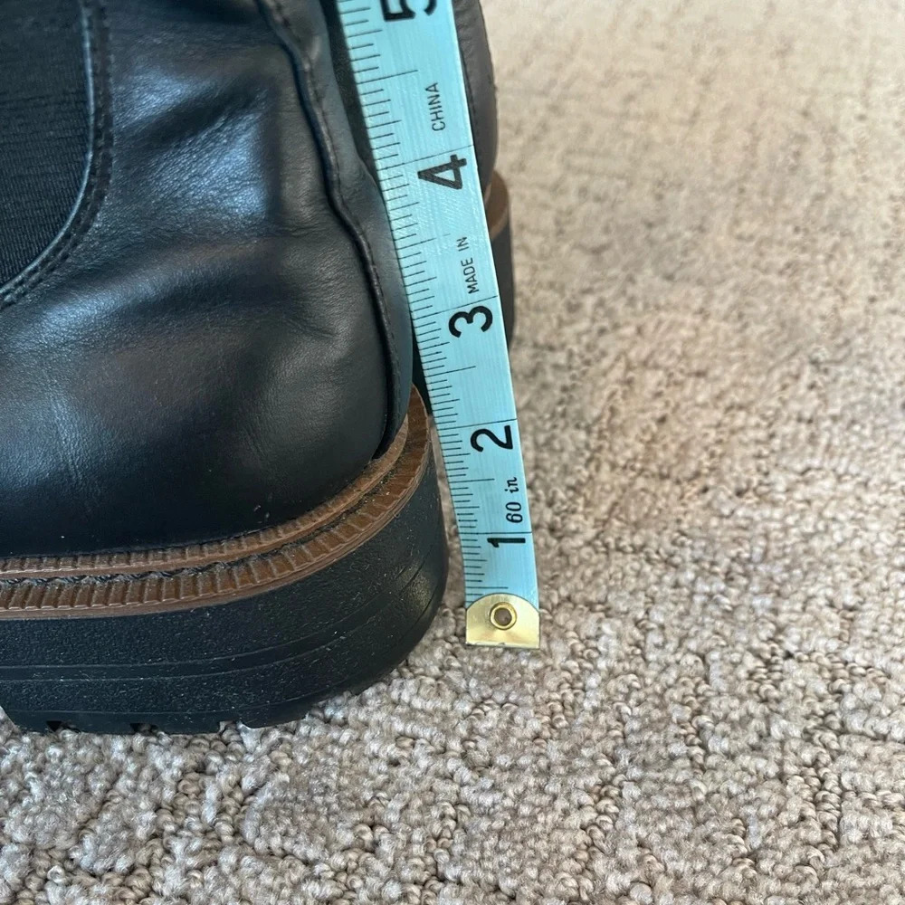 Sam Edelman Laguna Chelsea Boot, Lug Sole, Black Leather, Weatherproof, Sz 9.5 M - Picture 11 of 14